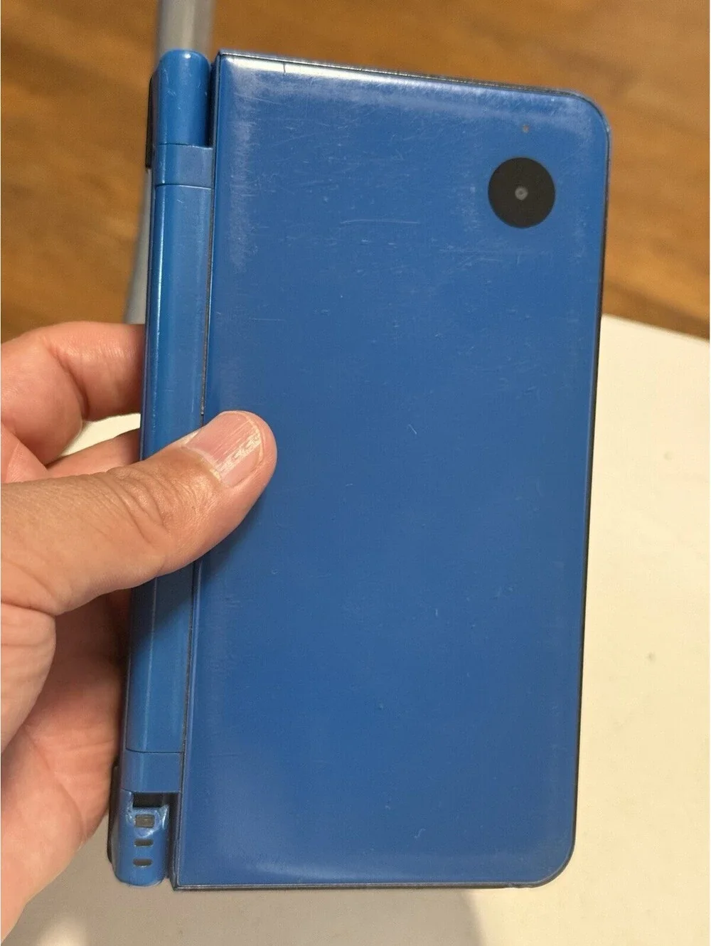 Nintendo DS XL Midnight Blue Console , ( Parts ) No Charger , Broken Hinge, Read